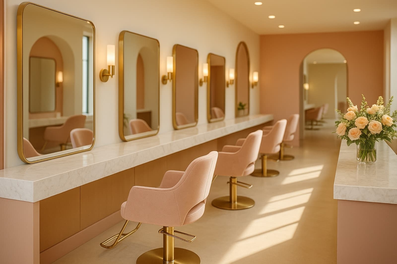 The clean, elegant interior of Queen Eyebrows salon